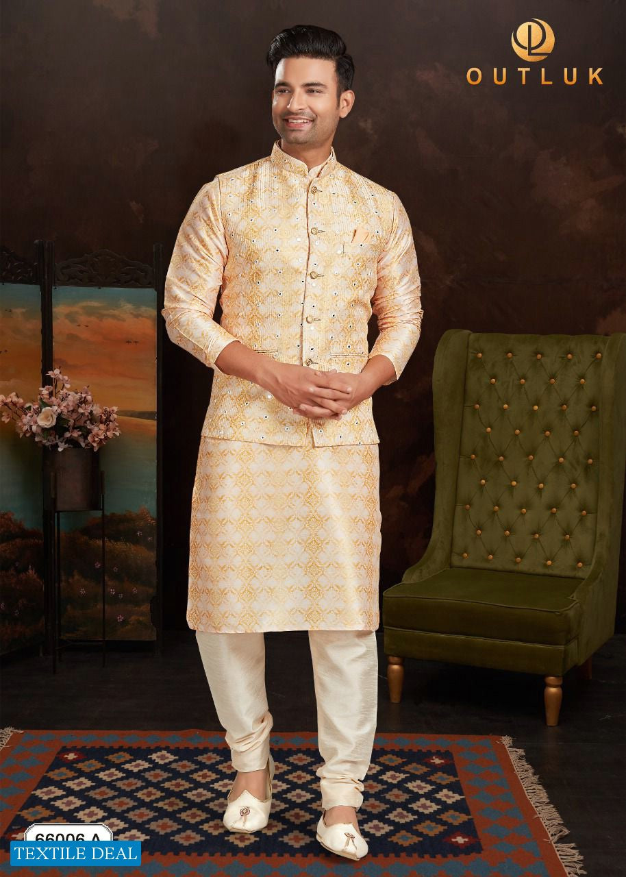 Beautiful Festival Designer Men s Kurta Pyjama with Koti Anant