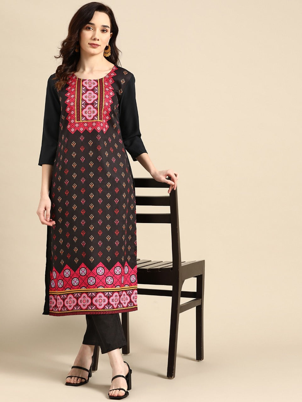 NAINA FESTIVE WEAR POLY CHANDERI KURTI