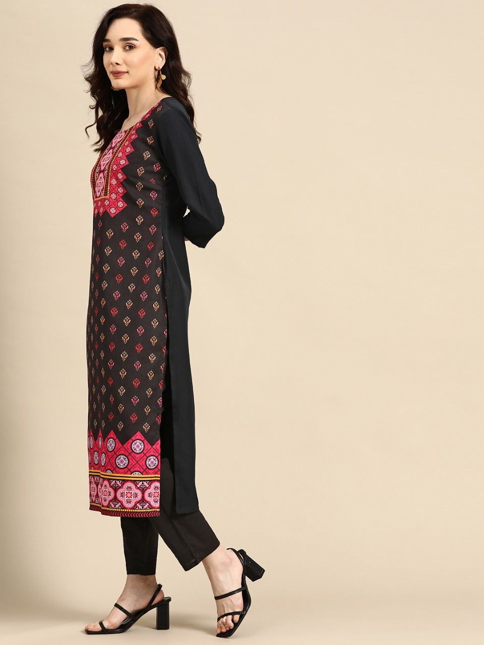 NAINA FESTIVE WEAR POLY CHANDERI KURTI