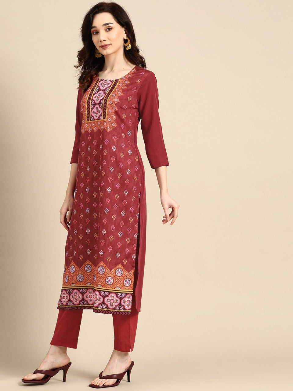 NAINA FESTIVE WEAR POLY CHANDERI KURTI