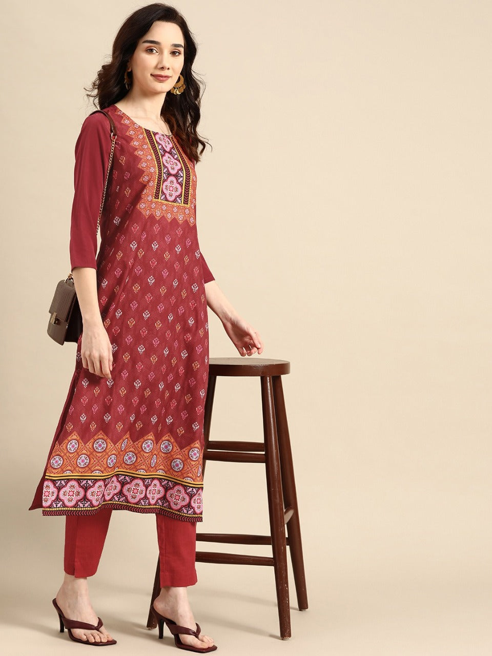 NAINA FESTIVE WEAR POLY CHANDERI KURTI