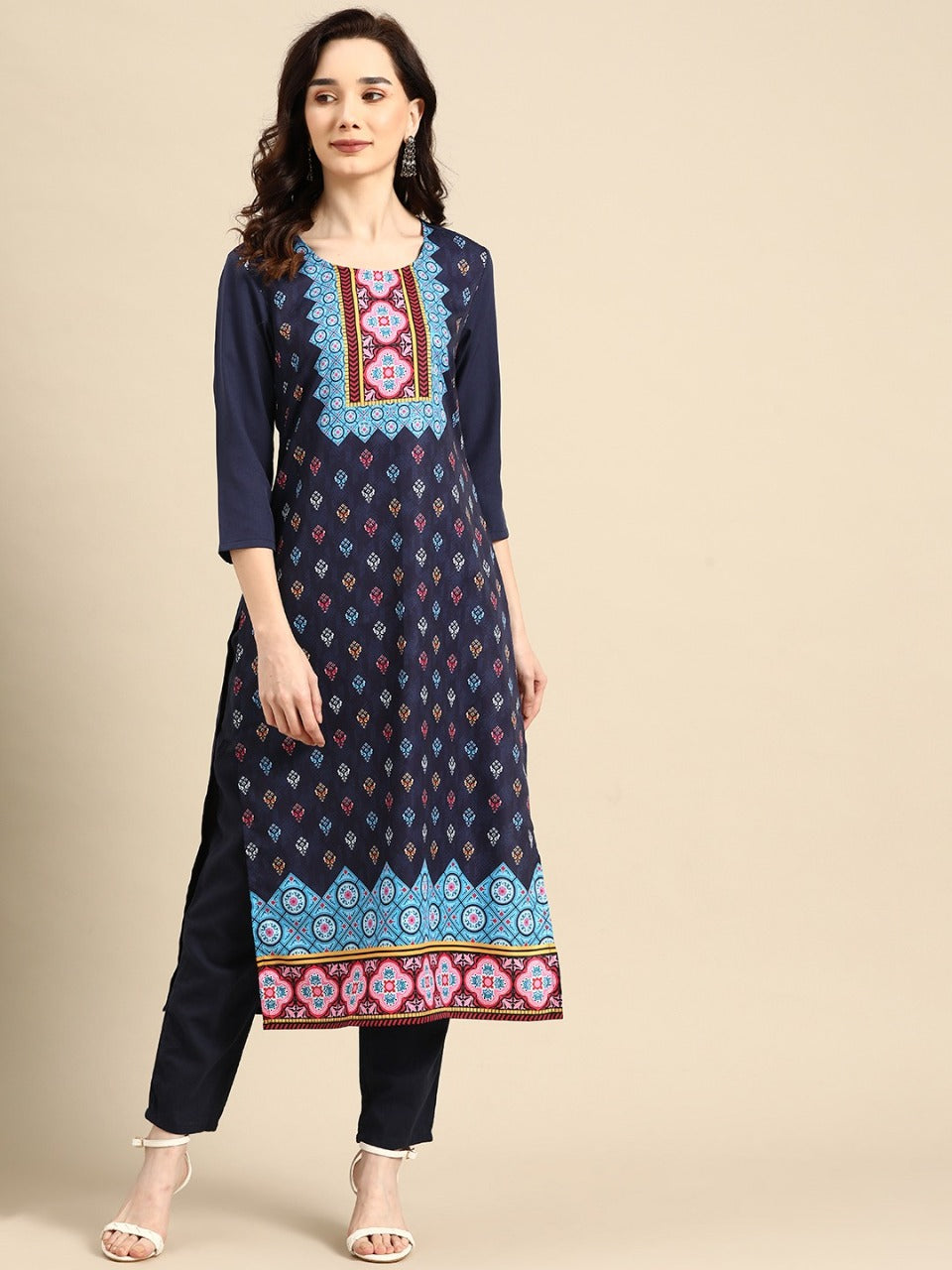 NAINA FESTIVE WEAR POLY CHANDERI KURTI