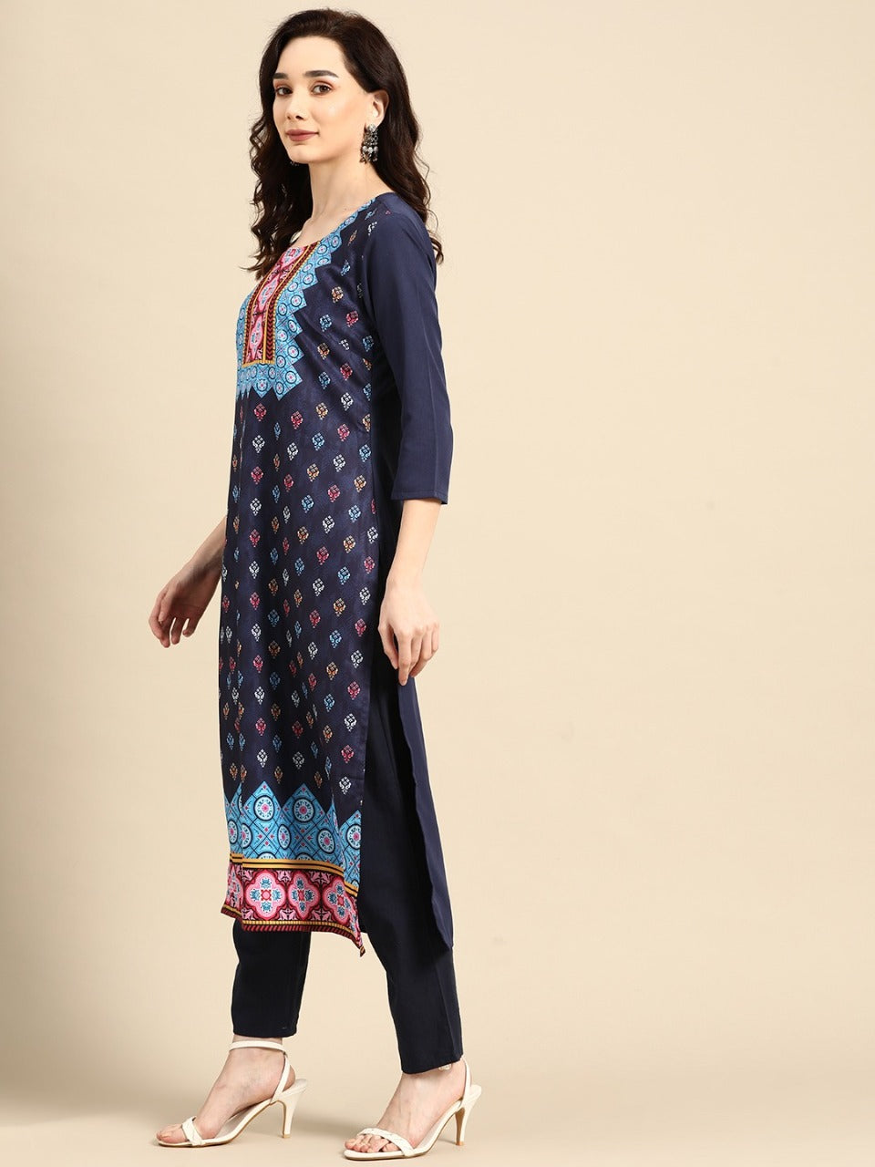 NAINA FESTIVE WEAR POLY CHANDERI KURTI