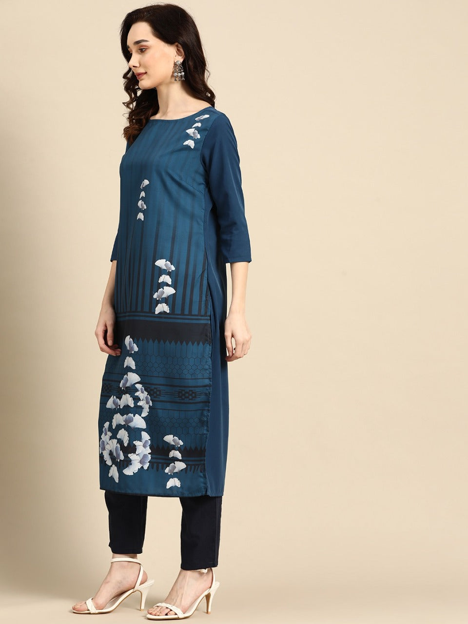 NAINA FESTIVE WEAR POLY CHANDERI KURTI