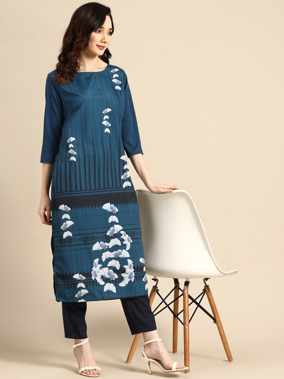 NAINA FESTIVE WEAR POLY CHANDERI KURTI