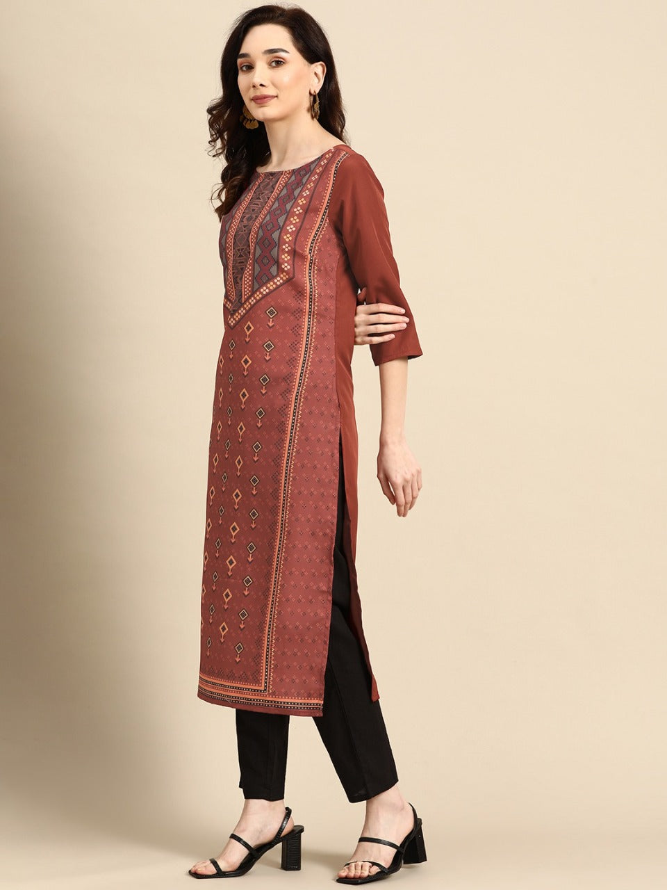 NAINA FESTIVE WEAR POLY CHANDERI KURTI