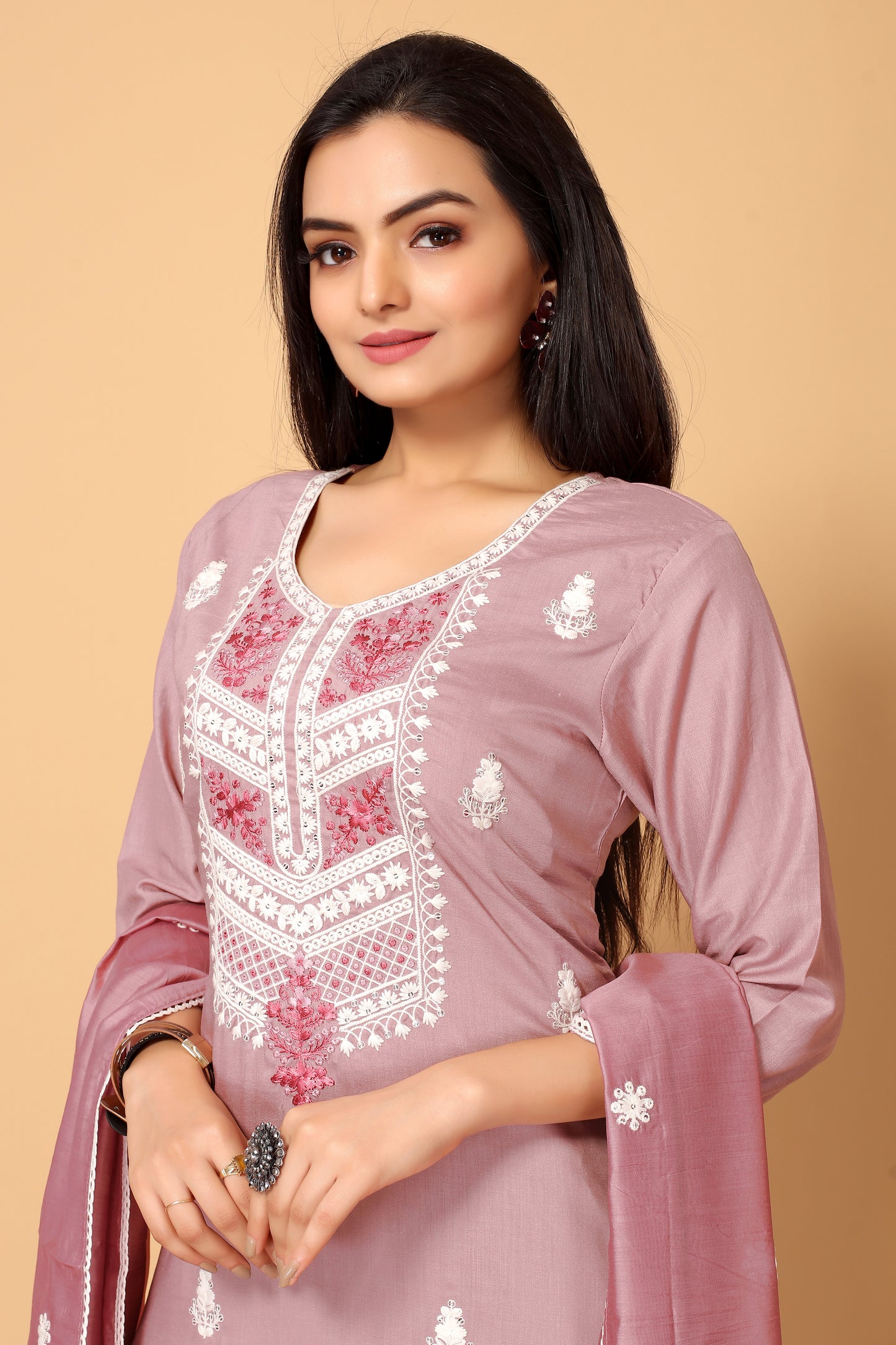 VEENA FESTIVE WEAR SILK BLEND KURTI