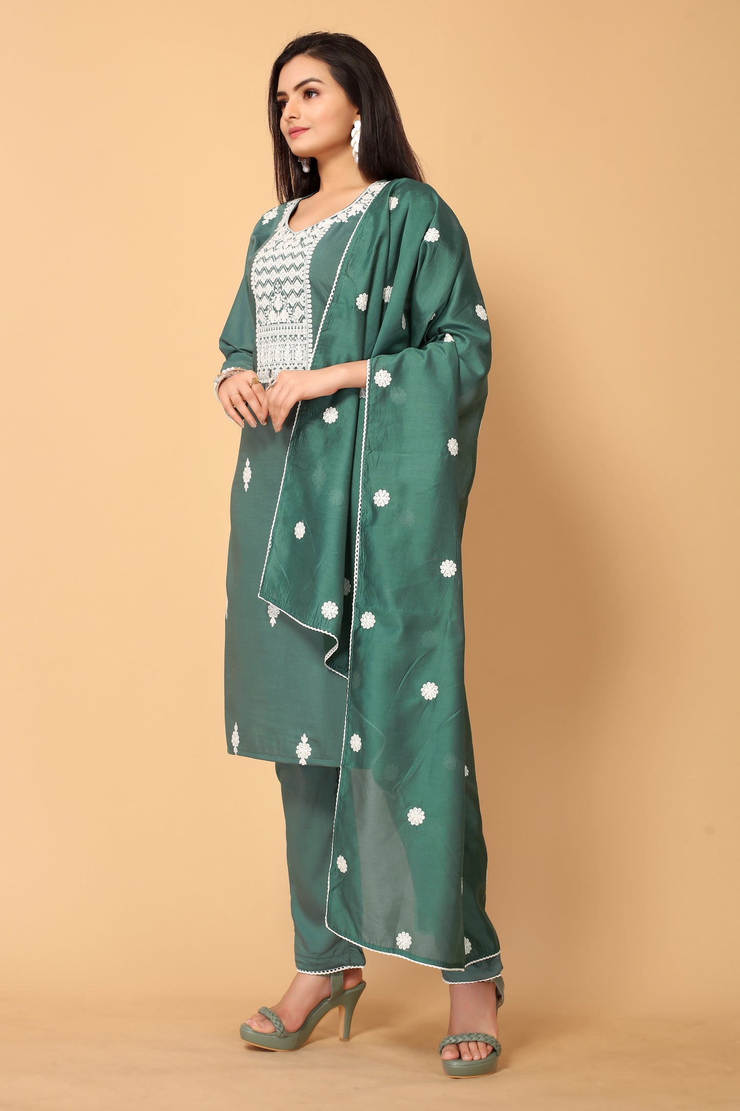 VEENA FESTIVE WEAR SILK BLEND KURTI