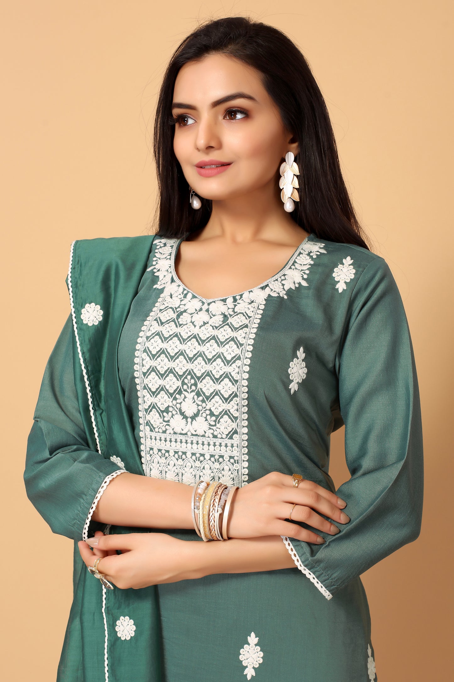 VEENA FESTIVE WEAR SILK BLEND KURTI
