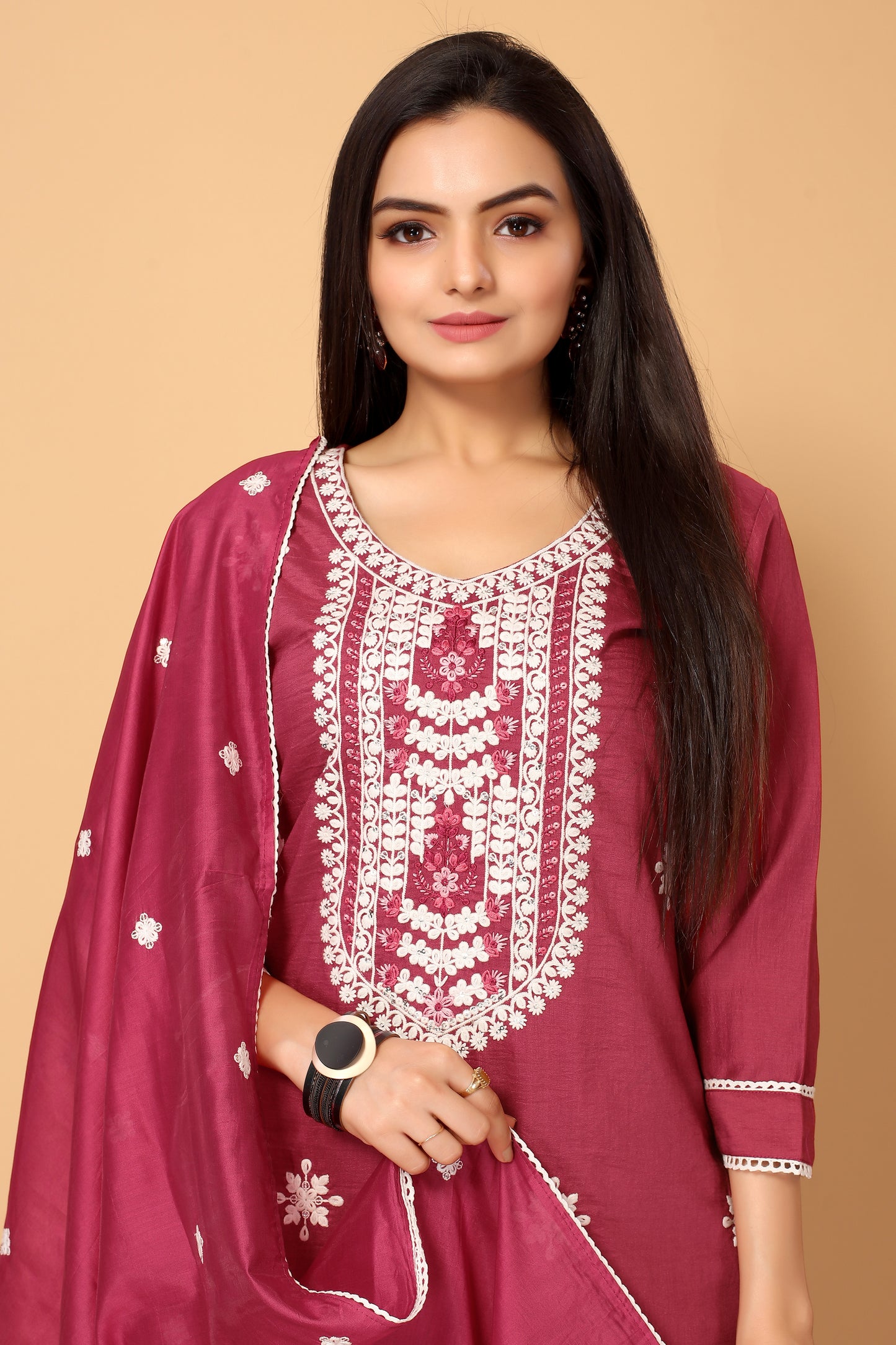 VEENA FESTIVE WEAR SILK BLEND KURTI