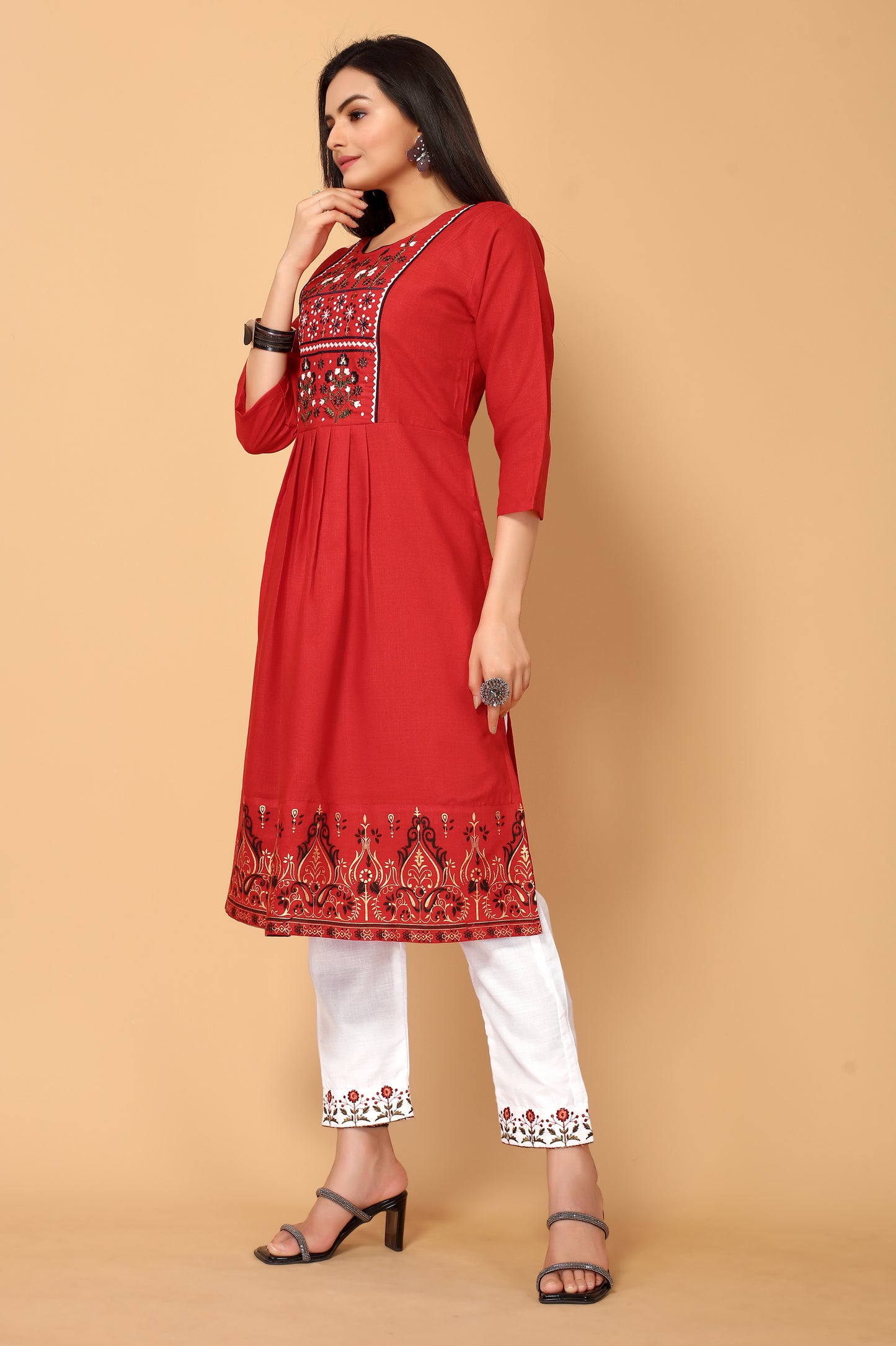 NEHA FESTIVE WEAR KURTI-BOTTOM SET