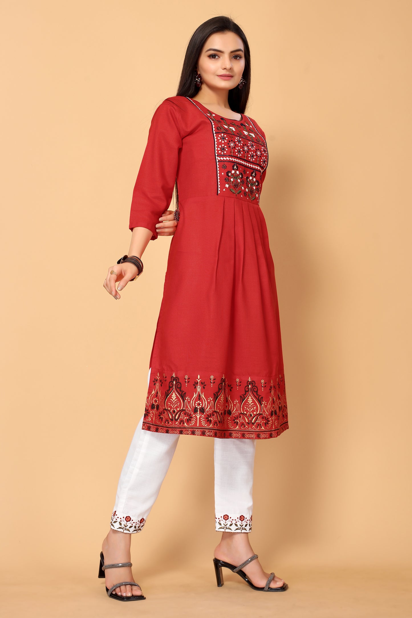 NEHA FESTIVE WEAR KURTI-BOTTOM SET