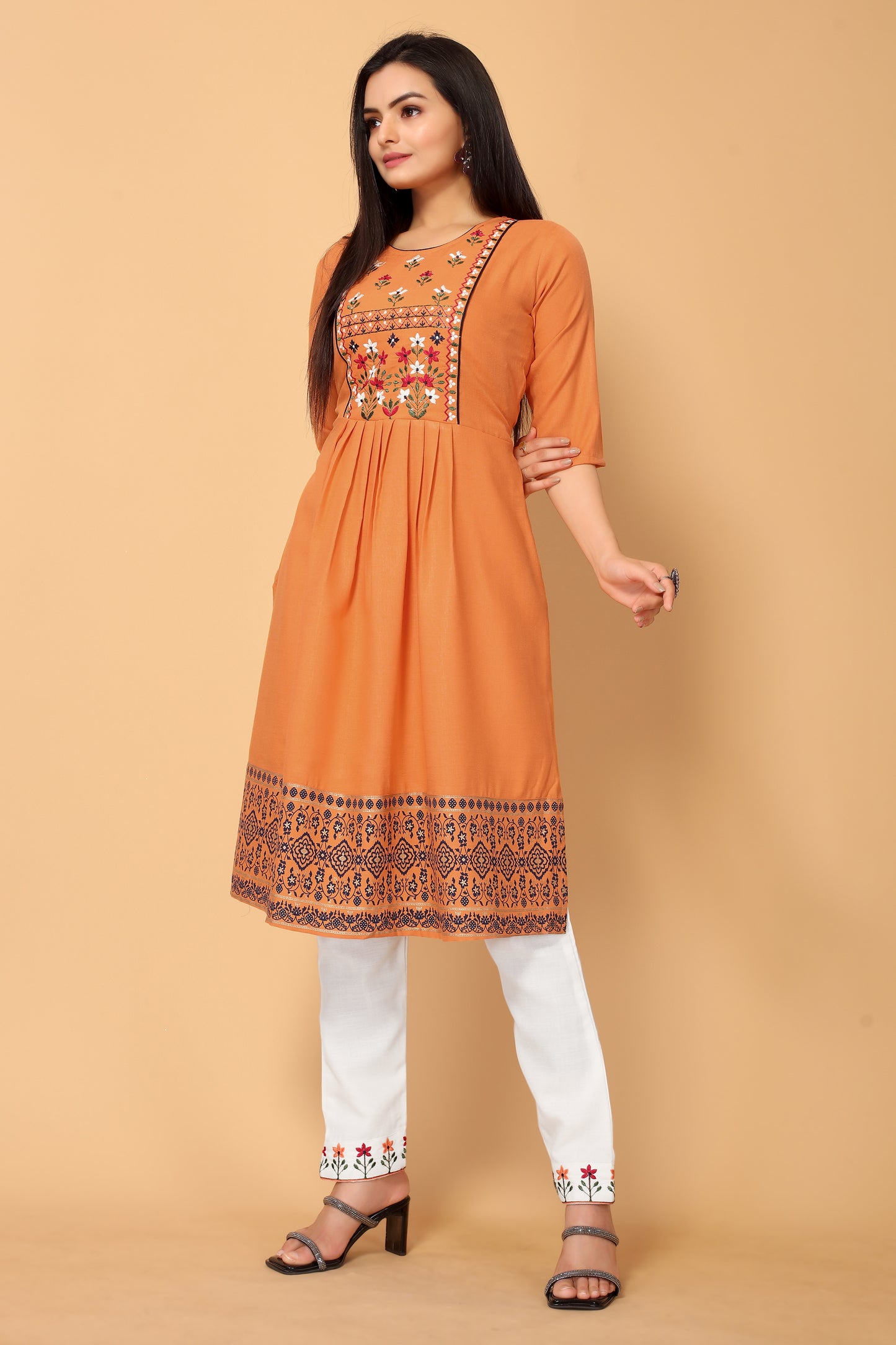 NEHA FESTIVE WEAR KURTI-BOTTOM SET