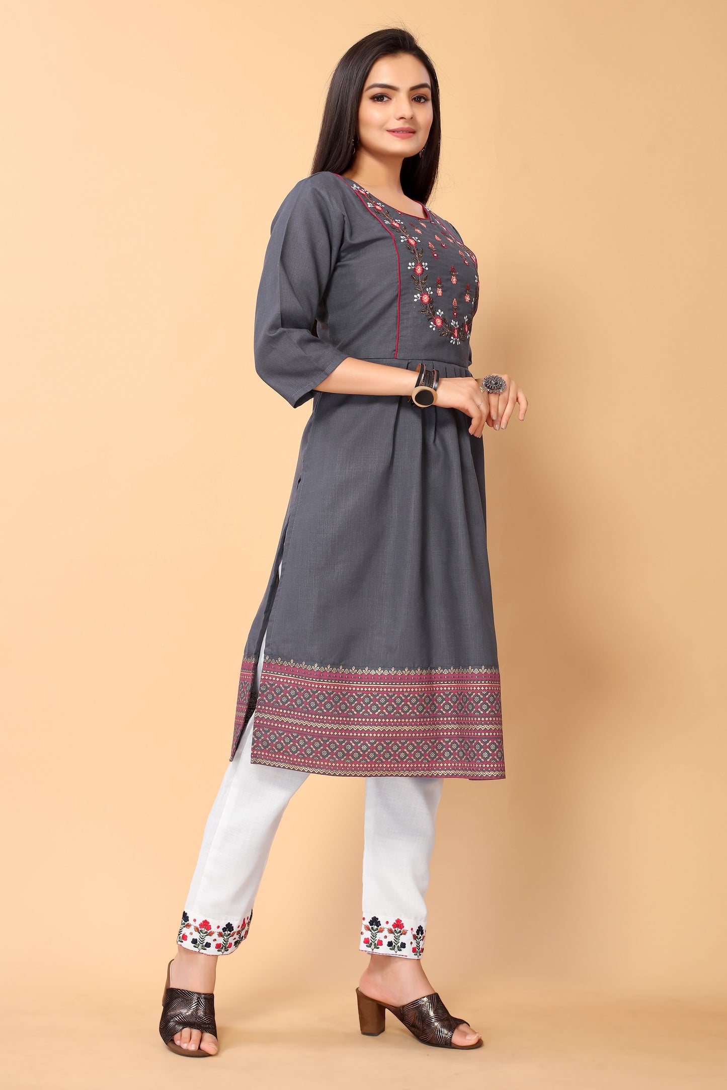 NEHA FESTIVE WEAR KURTI-BOTTOM SET