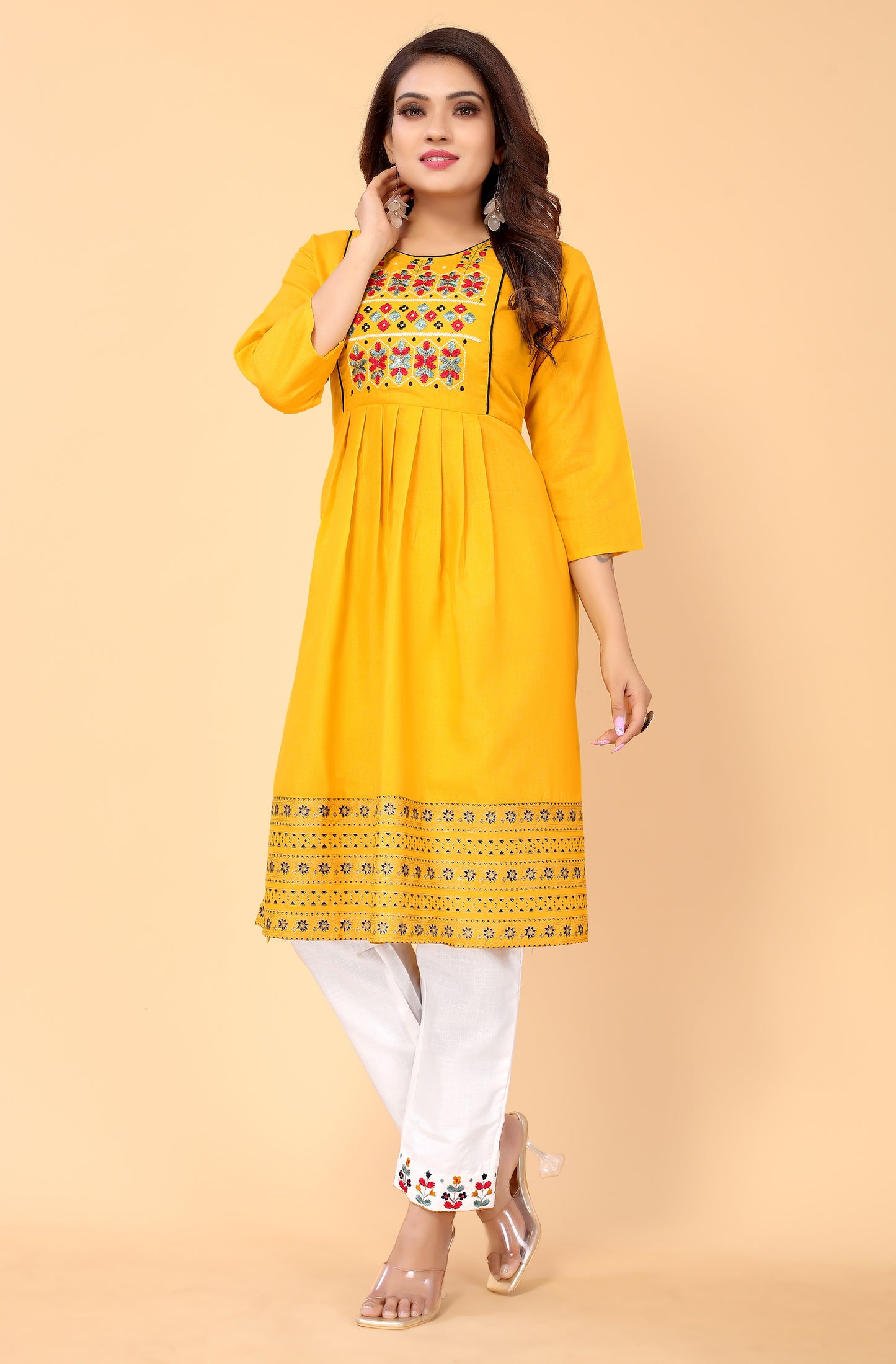 NEHA FESTIVE WEAR KURTI-BOTTOM SET