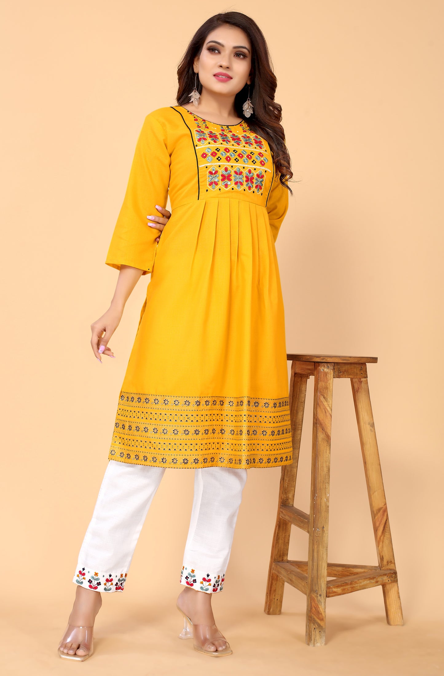NEHA FESTIVE WEAR KURTI-BOTTOM SET