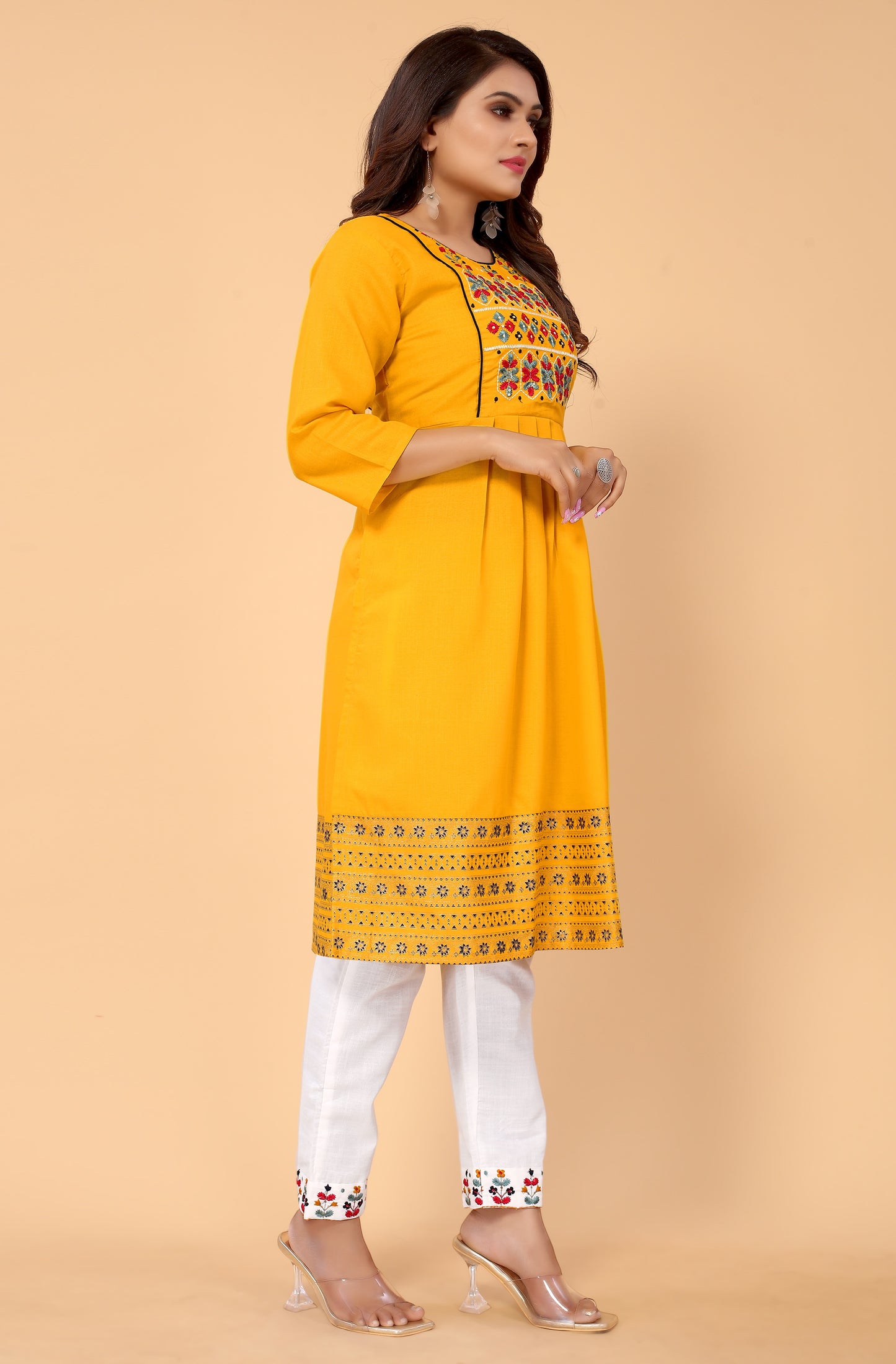 NEHA FESTIVE WEAR KURTI-BOTTOM SET