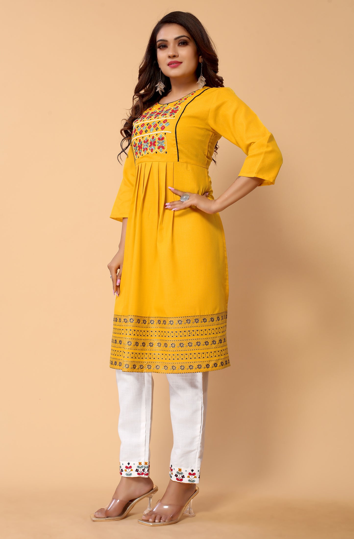 NEHA FESTIVE WEAR KURTI-BOTTOM SET