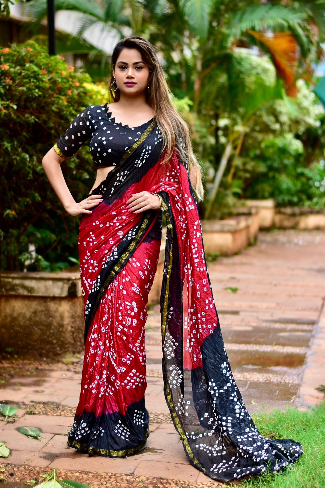 Designer hot sale bandhani sarees