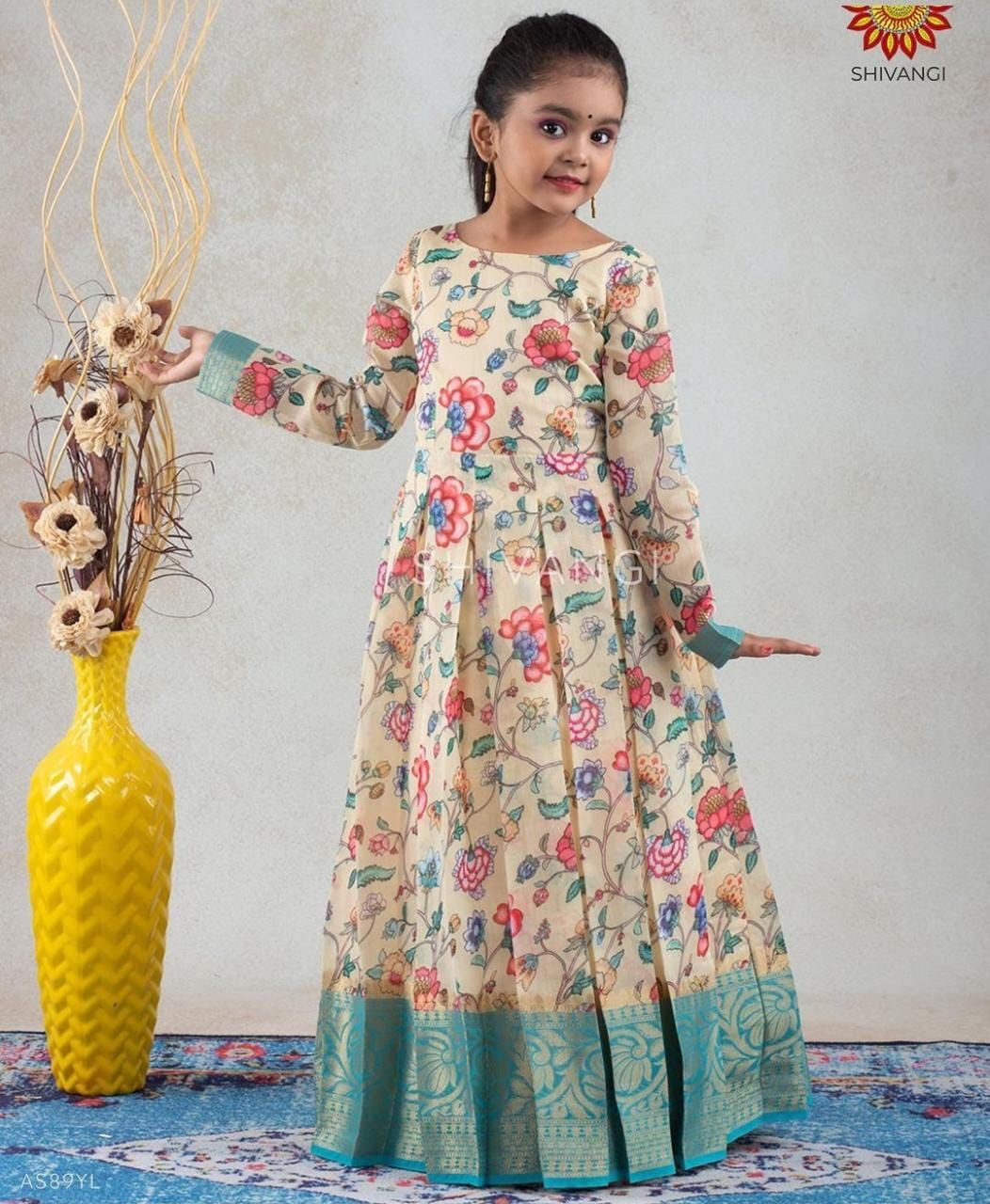 Kids silk gown sale