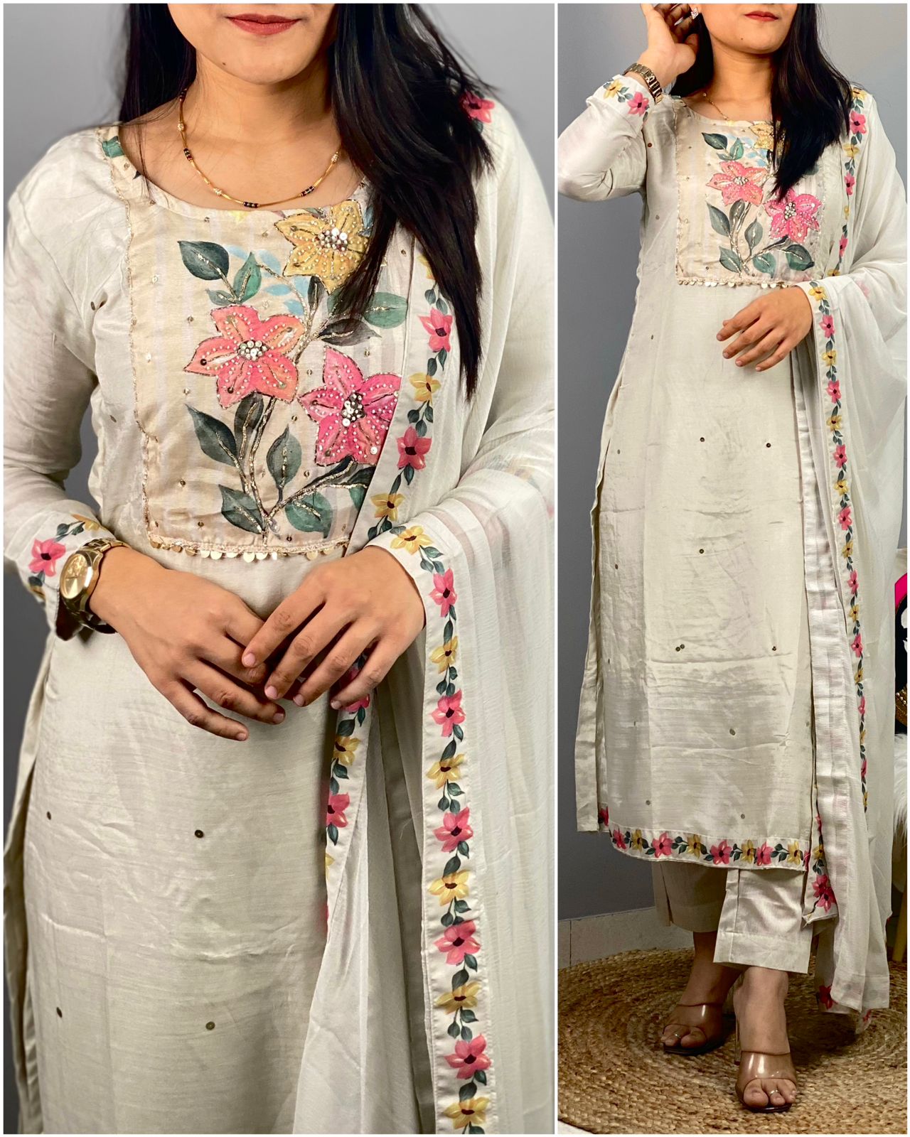 Party Wear Model Silk Suit