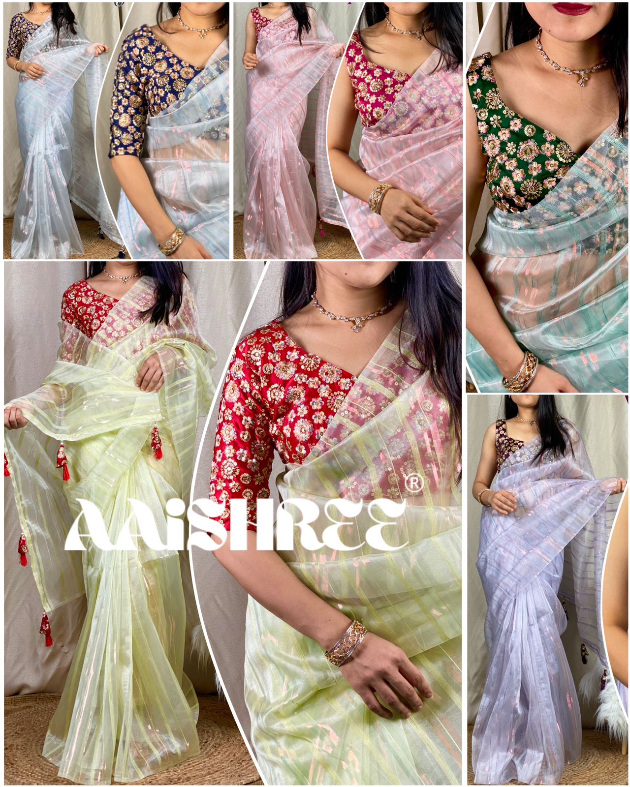Party Wear Fancy Organza Slub Saree