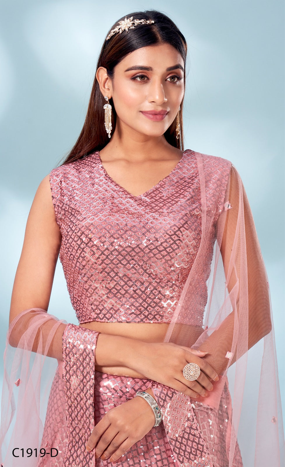 Party Wear Fancy Embroidery Work Lehenga D.No C-1919