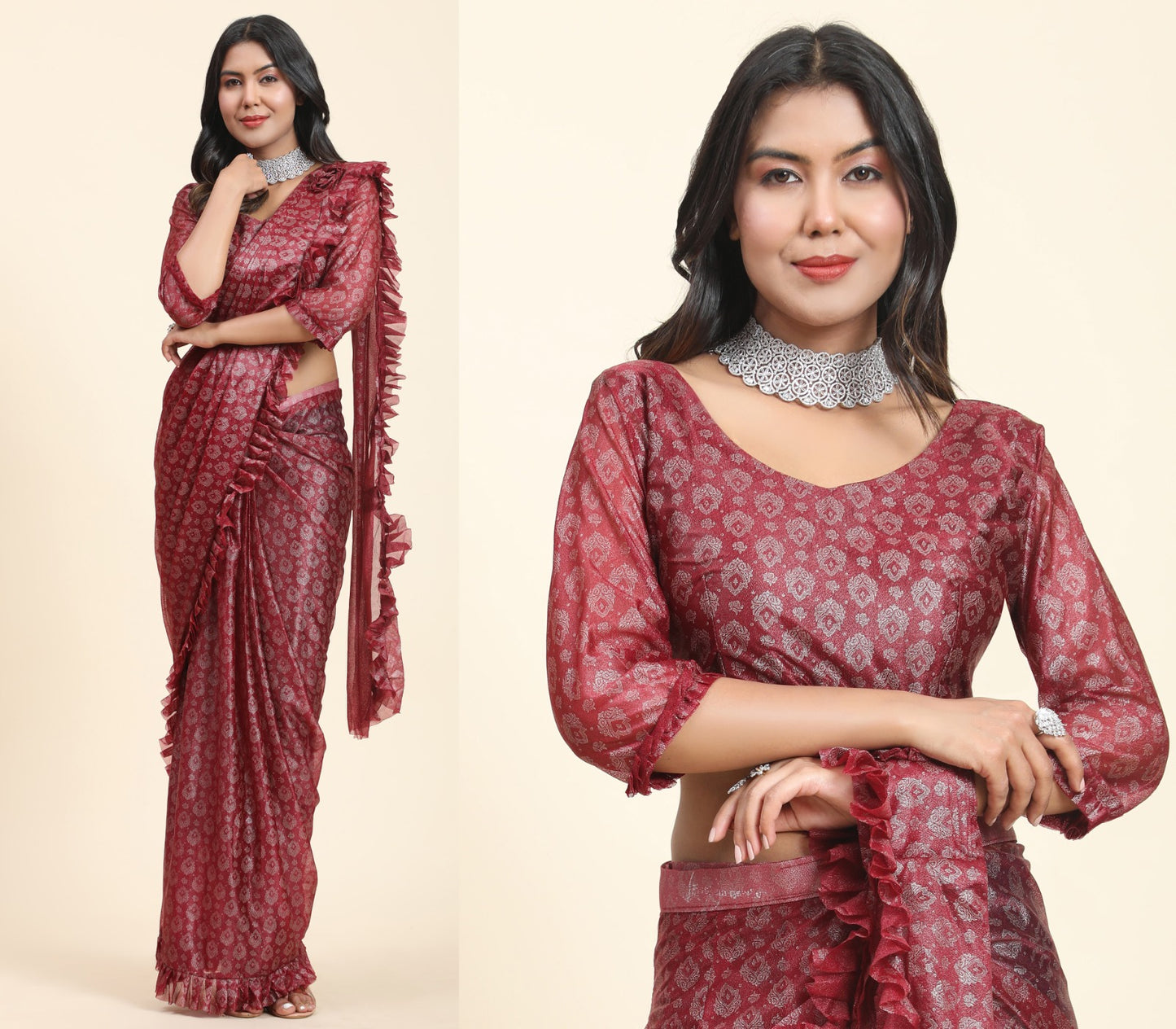 FANCY READYMADE SAREE D.NO 101012