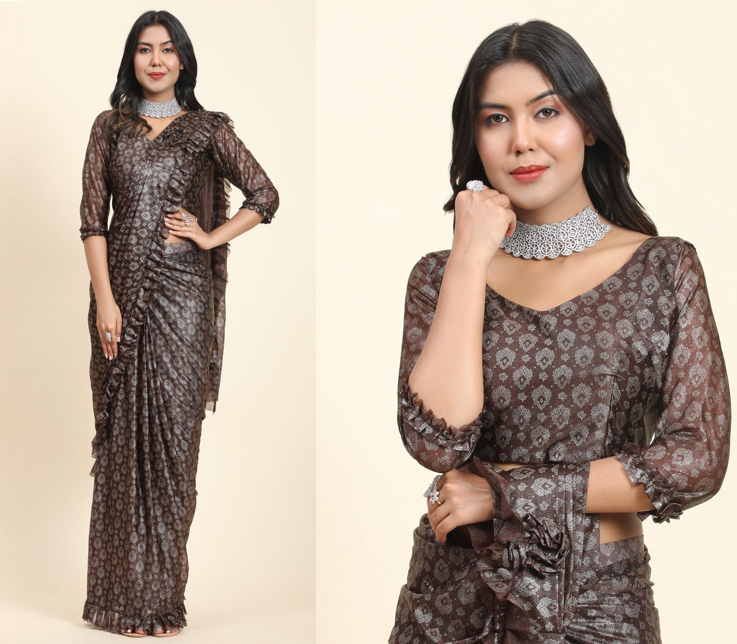 FANCY READYMADE SAREE D.NO 101012