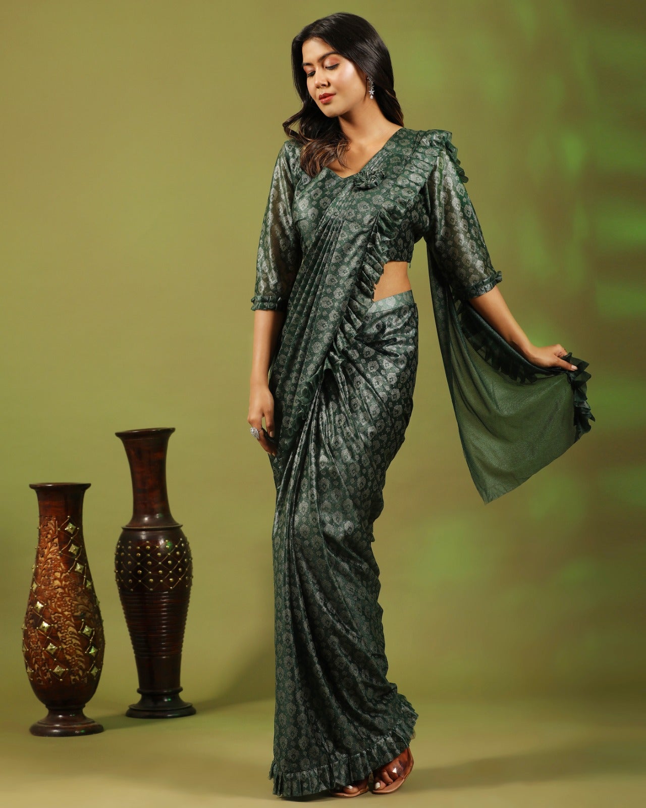 FANCY READYMADE SAREE D.NO 101012