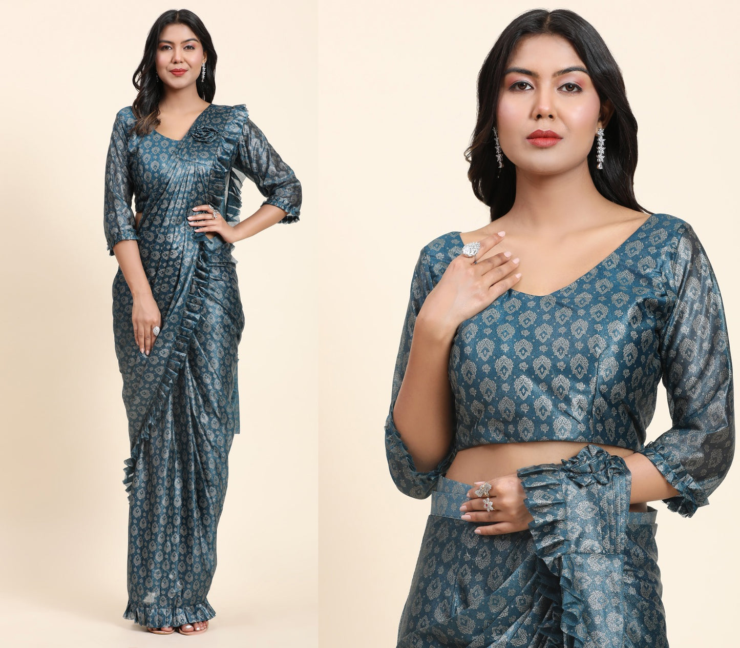 FANCY READYMADE SAREE D.NO 101012