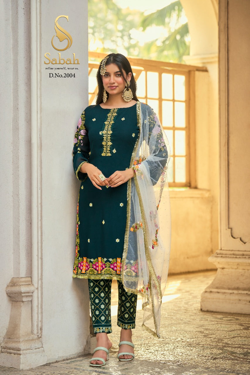 SABAH BEGUM HEAVY FAUX GEORGETTE SALWAR SUIT D.NO 2004