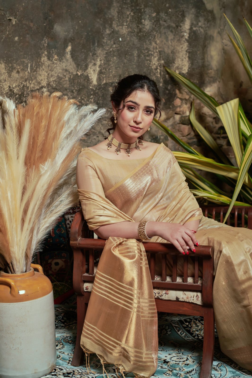 Fancy Tissue Silk Weaving Saree