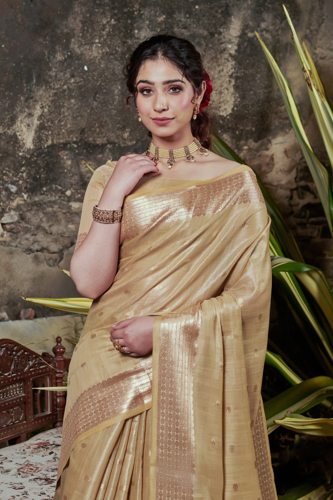 Fancy Tissue Silk Weaving Saree