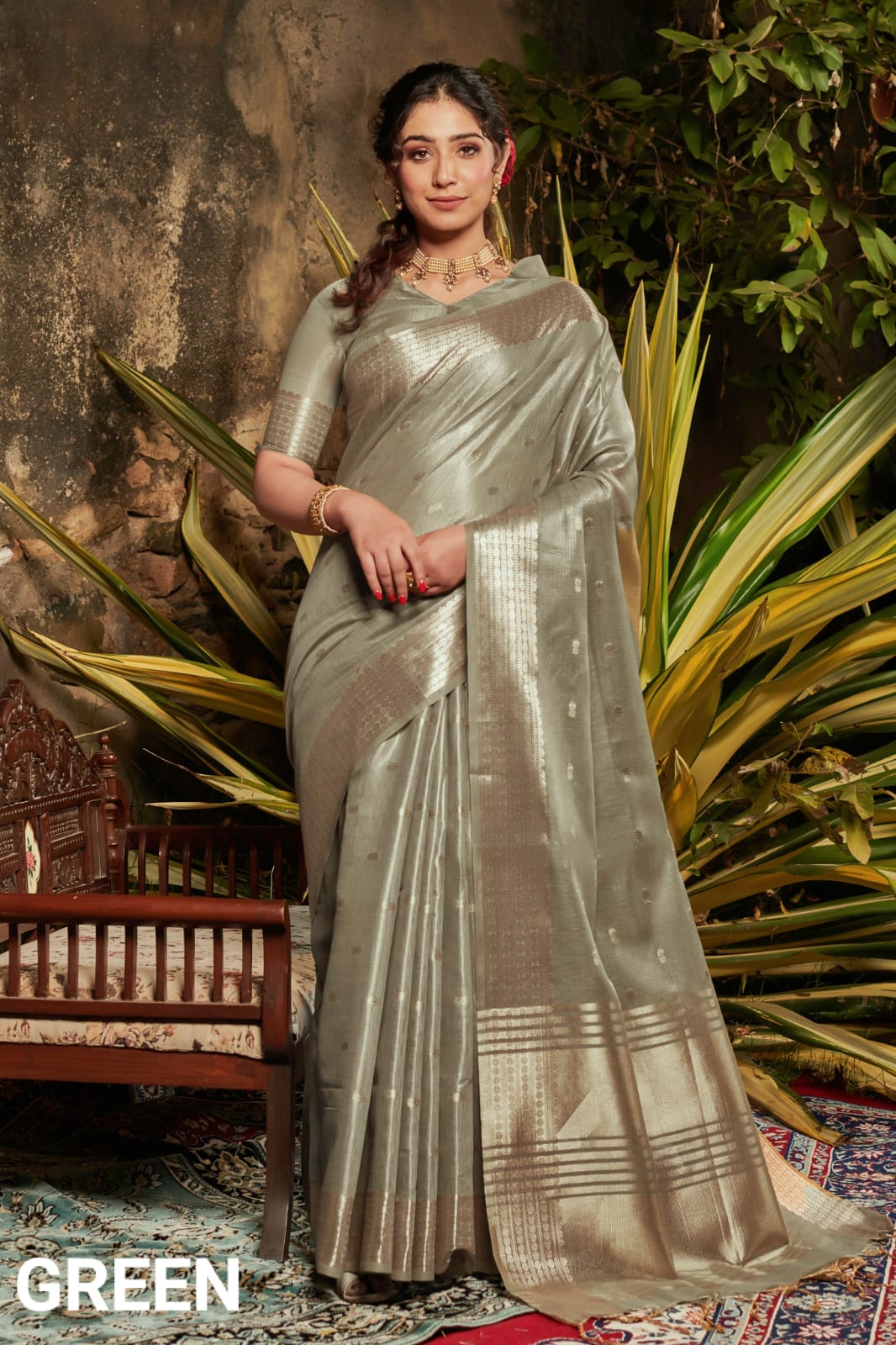 Fancy Tissue Silk Weaving Saree