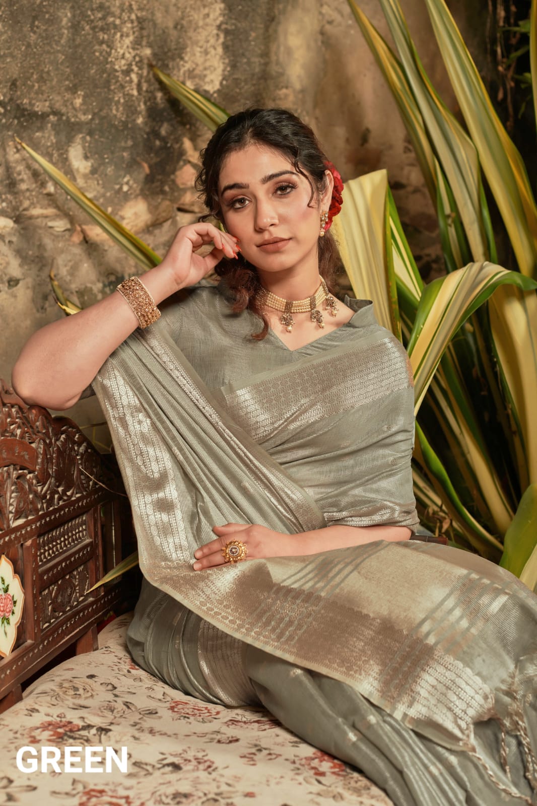 Fancy Tissue Silk Weaving Saree
