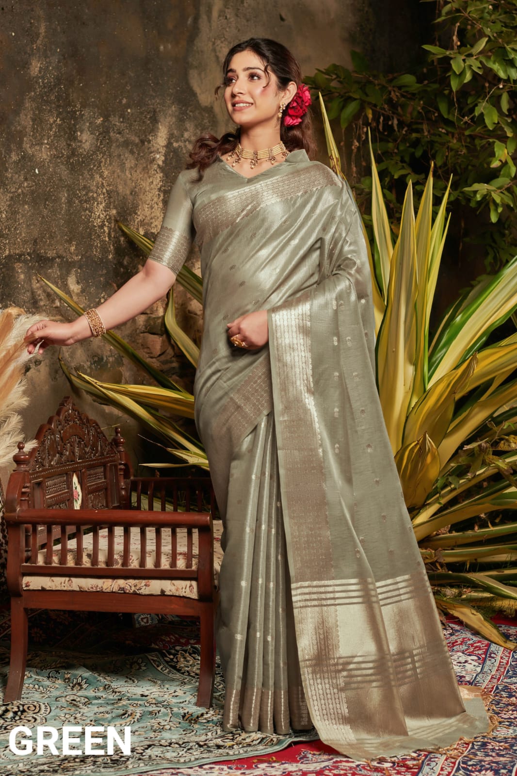 Fancy Tissue Silk Weaving Saree