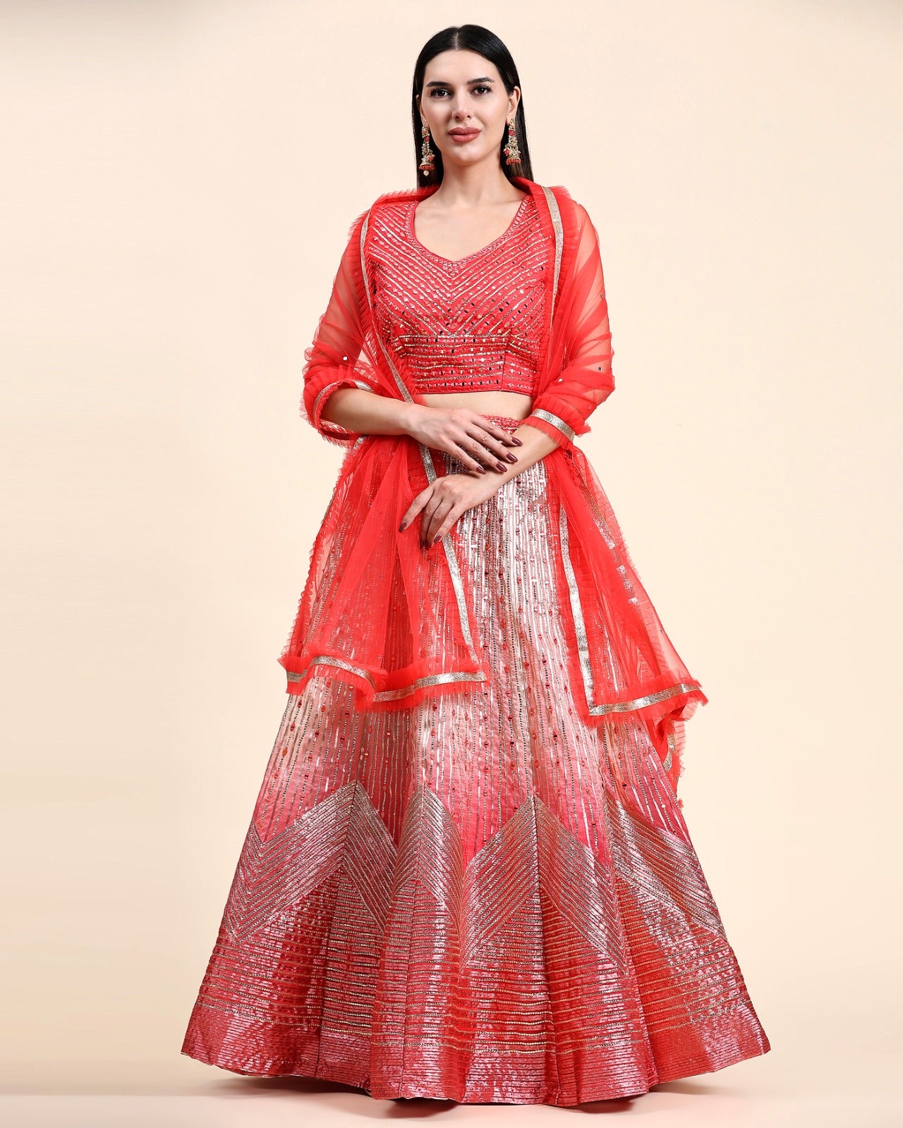 READYMADE CROP TOP DESIGNER LEHENGA D.NO 2040