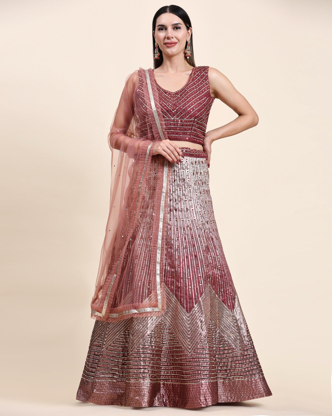 READYMADE CROP TOP DESIGNER LEHENGA D.NO 2040