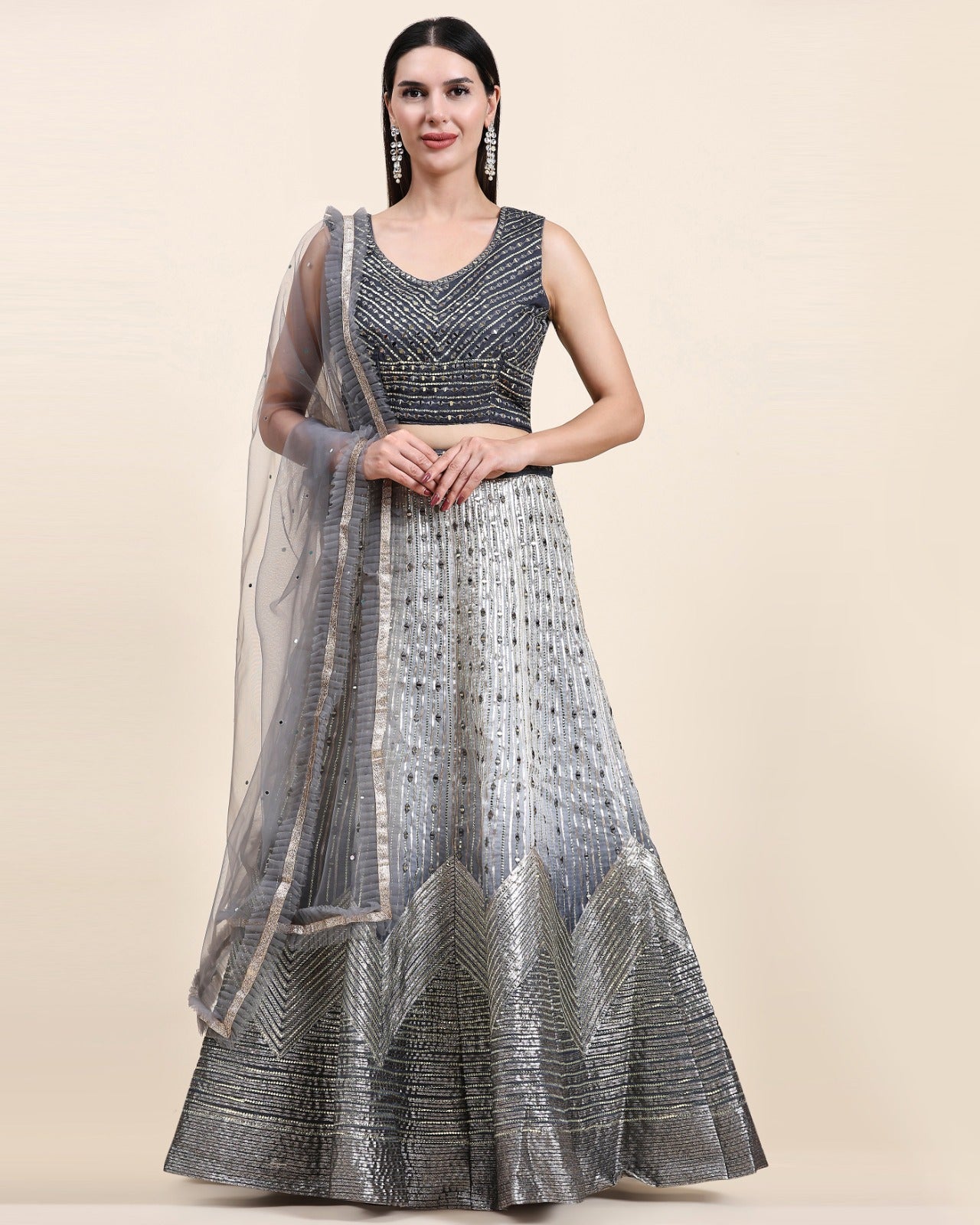 READYMADE CROP TOP DESIGNER LEHENGA D.NO 2040