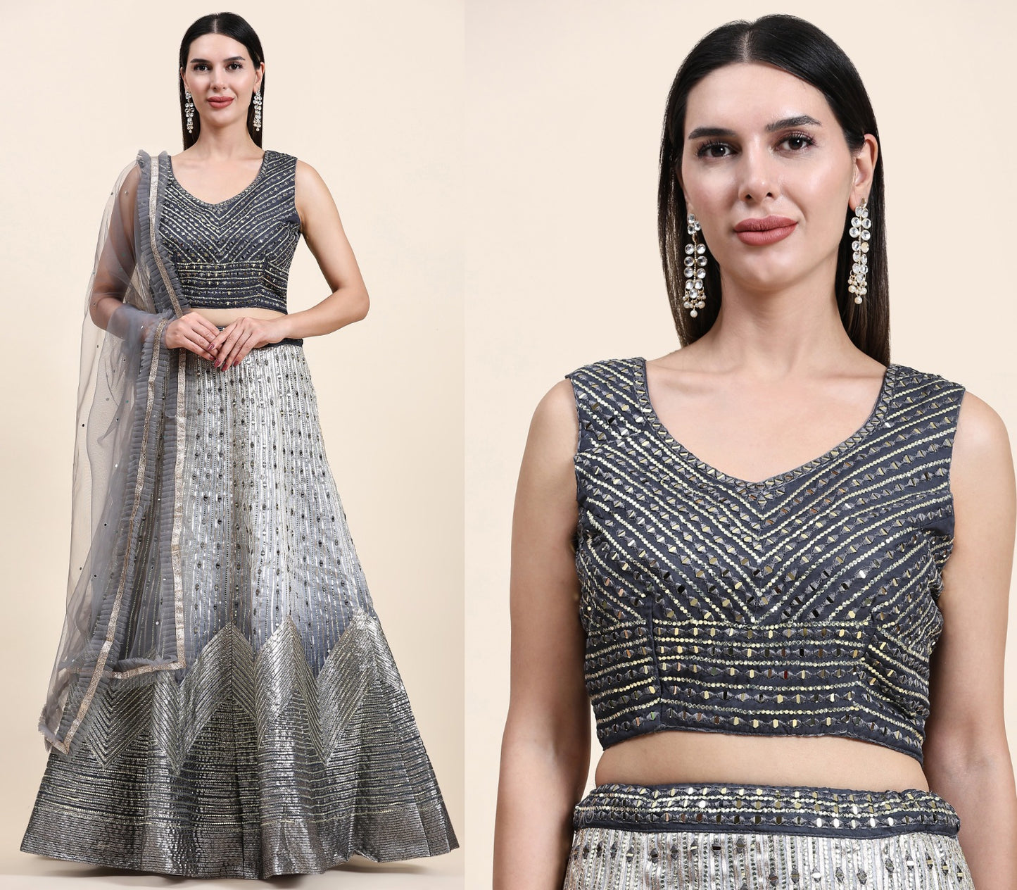 READYMADE CROP TOP DESIGNER LEHENGA D.NO 2040