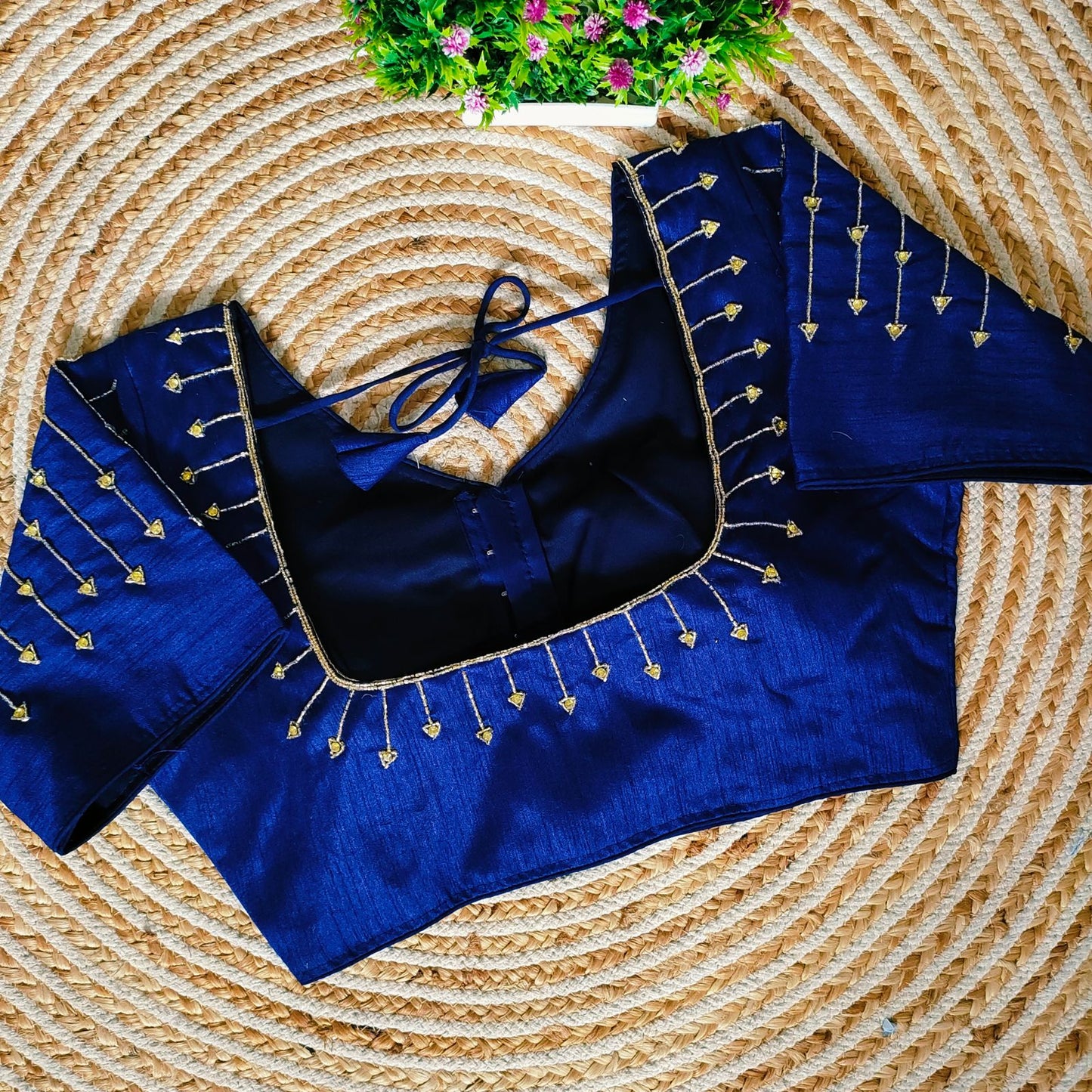 Fancy Festival Wear Golden Handcrafted Work Blouse