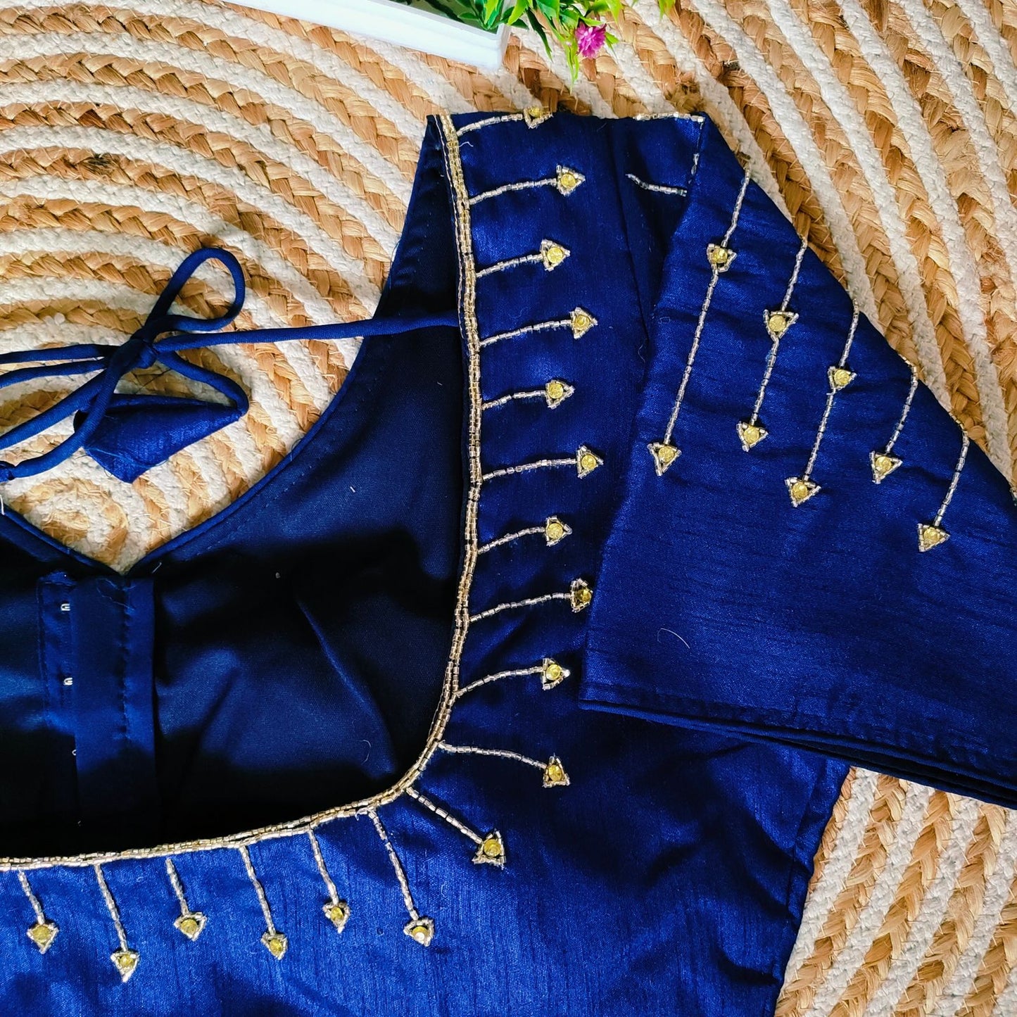 Fancy Festival Wear Golden Handcrafted Work Blouse
