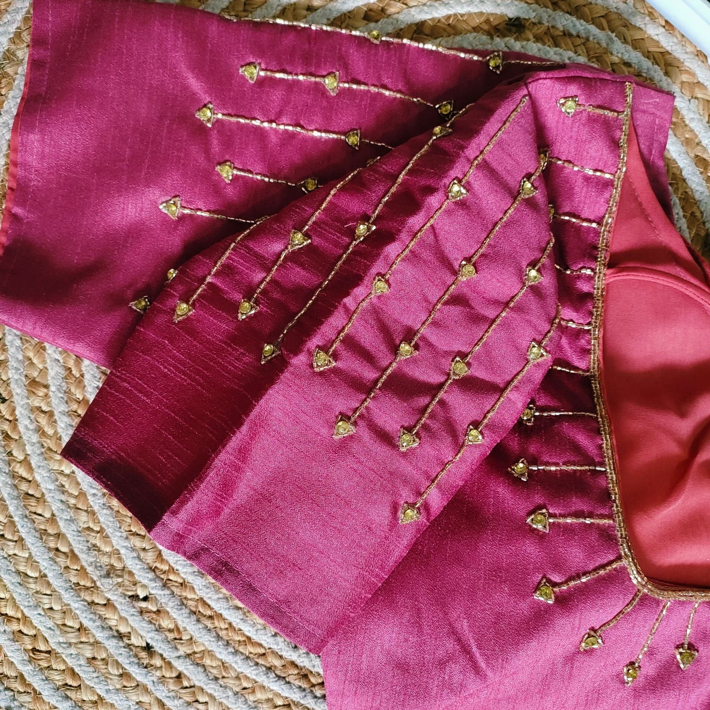 Fancy Festival Wear Golden Handcrafted Work Blouse