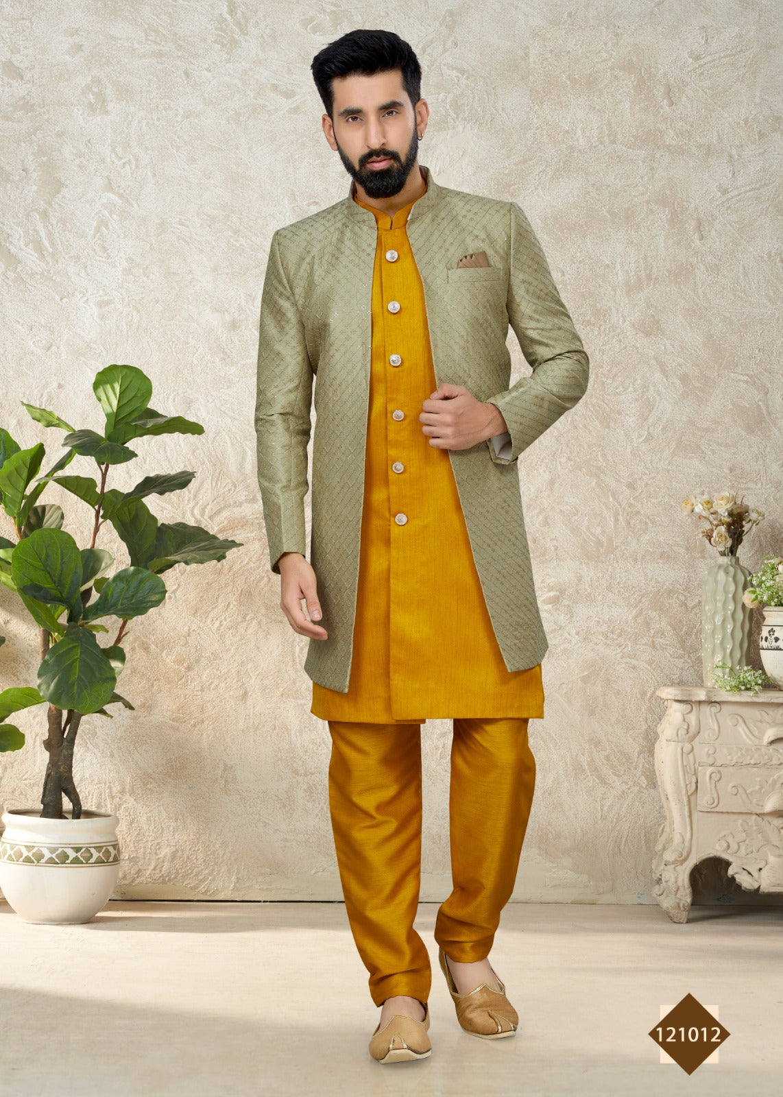 Vol 121 Wedding Wear Sherwani D.No. 121012