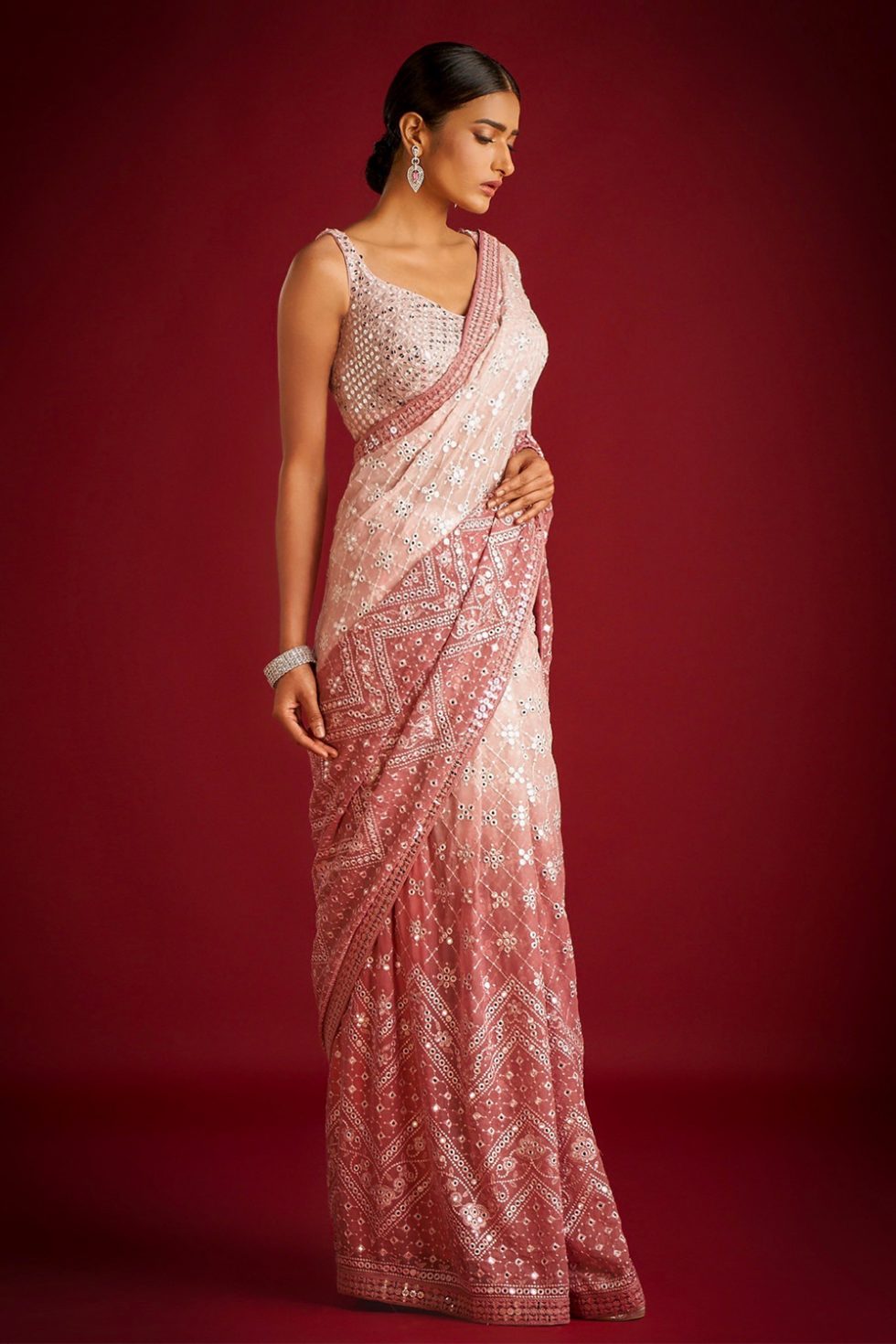 shorts Glamwiz Ready-to-Wear Net Saree