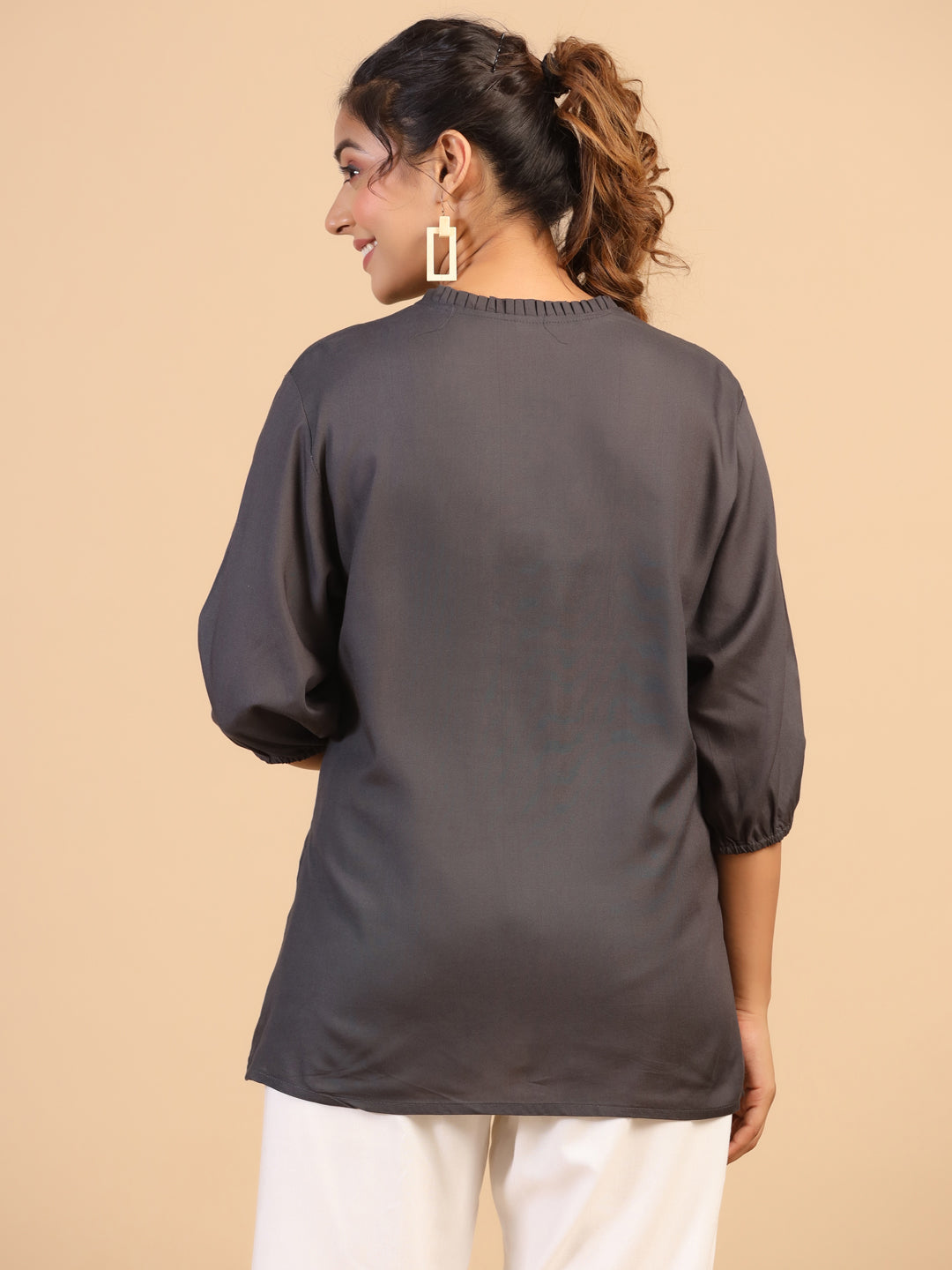 KEEVA FANCY WESTERN SHORT TOP