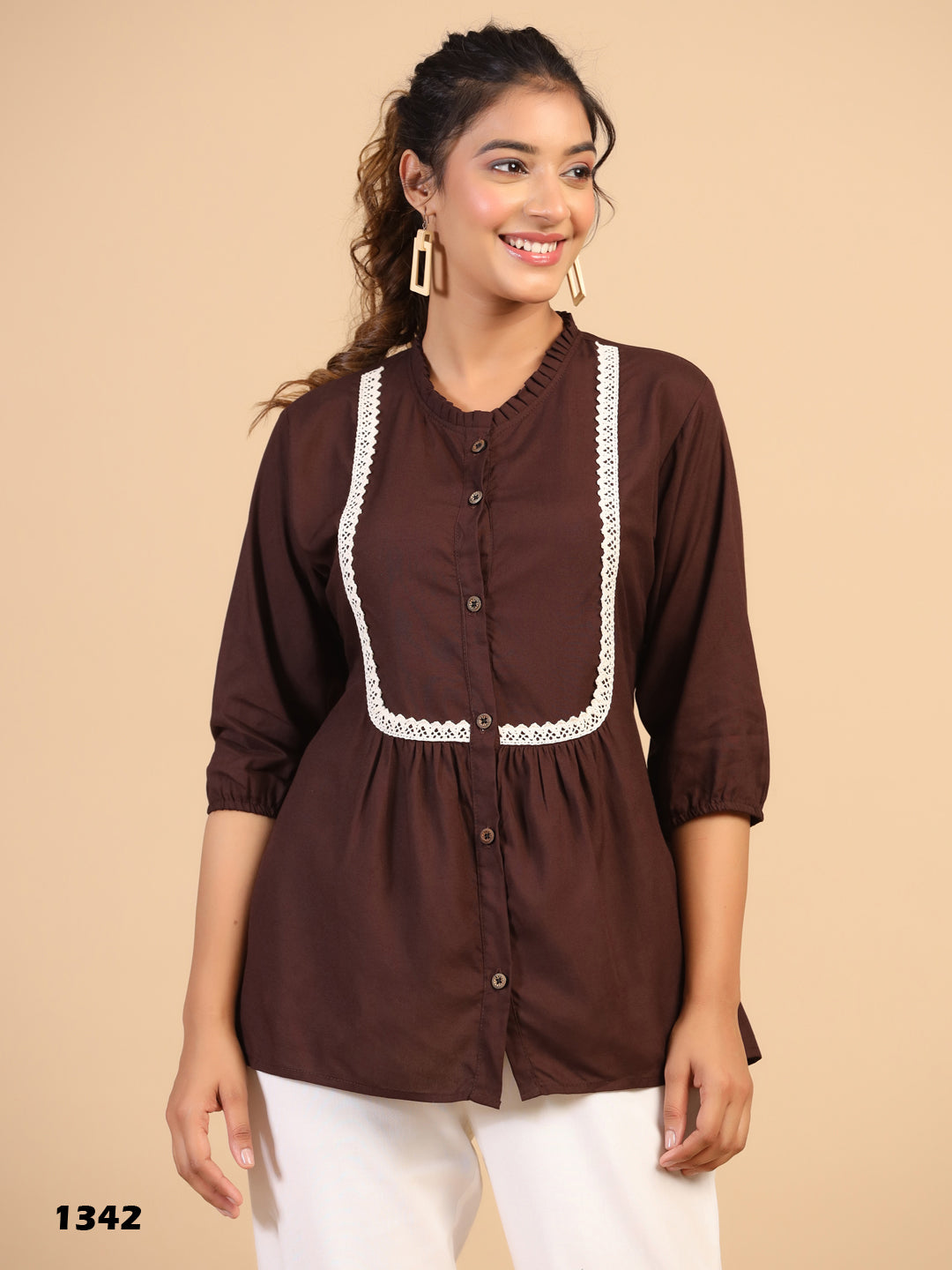 KEEVA FANCY WESTERN SHORT TOP