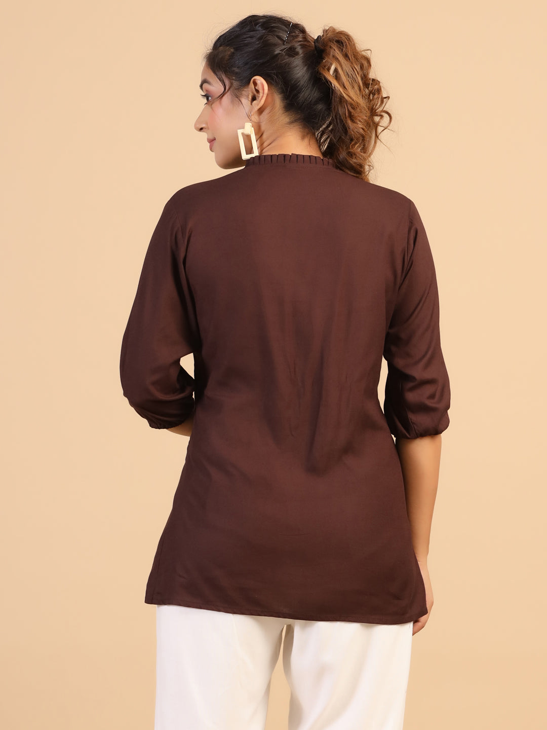 KEEVA FANCY WESTERN SHORT TOP