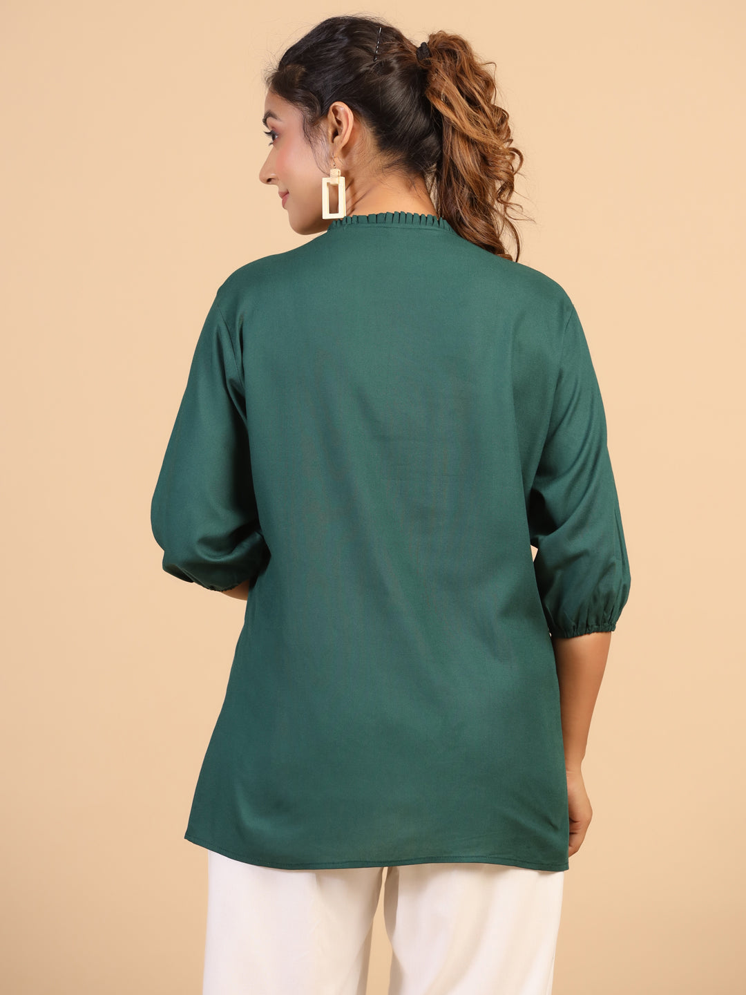 KEEVA FANCY WESTERN SHORT TOP